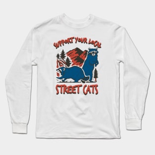 Vintage Support Your Local Street Cats Long Sleeve T-Shirt